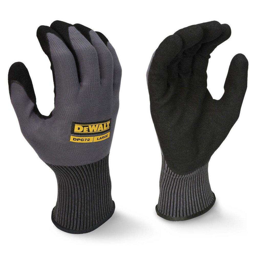 DEWALT Black Rubber Construction and General Purpose Flexible Durable Grip Reusable Gloves in Black 