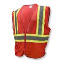 Size L Polyester Mesh Reusable Economy Safety Vest in Red