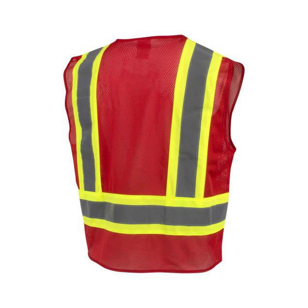 Radians Red Size M Polyester Mesh Reusable Economy Safety Vest 
