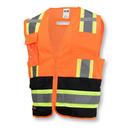 Radians Black Polyester Reusable Two Tone Surveyor Safety Vest in Black and Hi-Viz Orange 