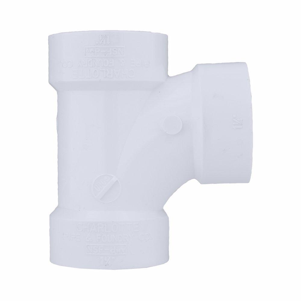 White PVC DWV Sanitary Tee 