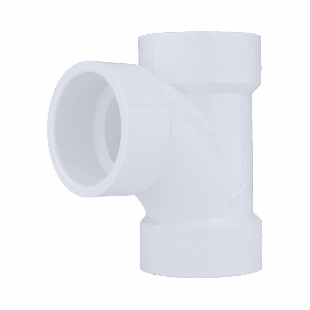 White PVC DWV Sanitary Tee 