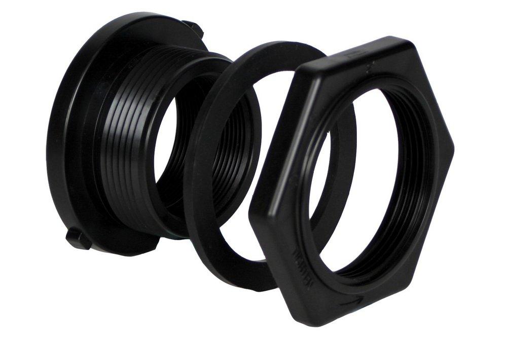 Norwesco Threaded Plastic and Rubber Bulkhead Fitting 