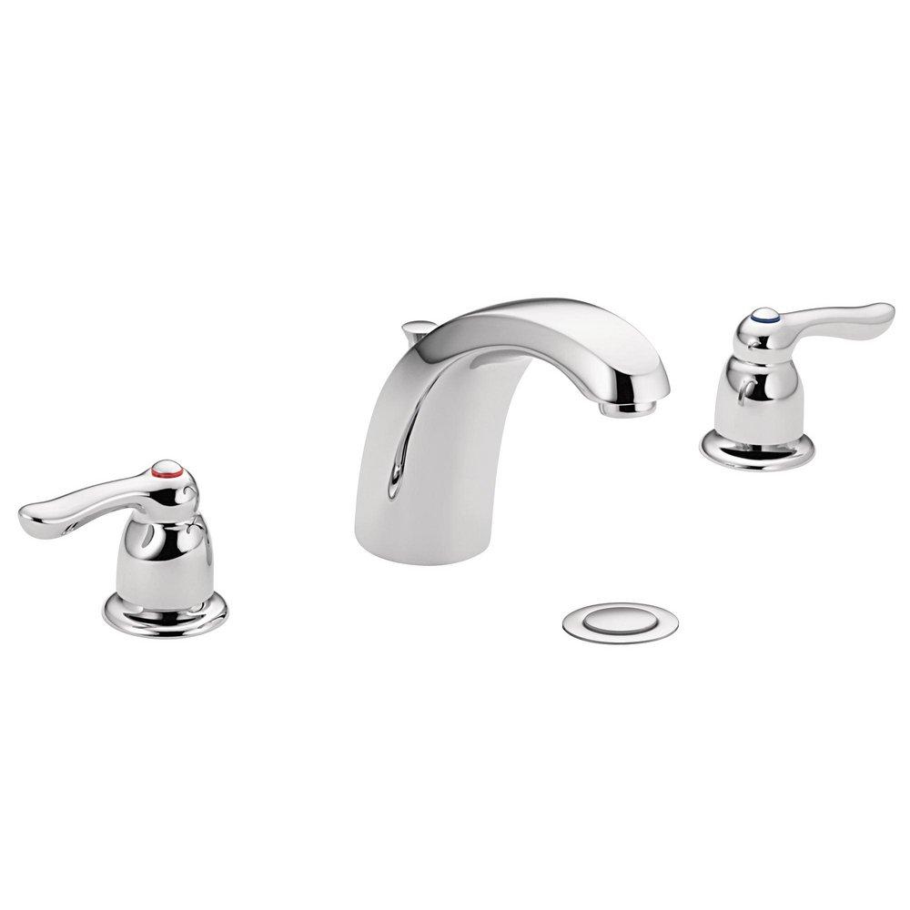 Moen Polished Chrome Two Handle Widespread Bathroom Sink Faucet 