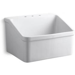 28 x 22 in. Wall Mount Laundry Sink in White