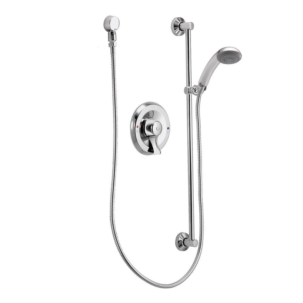 Moen Chrome Single Lever Handle Pressure Balancing Shower Valve with Handheld Shower System and Slidebar 