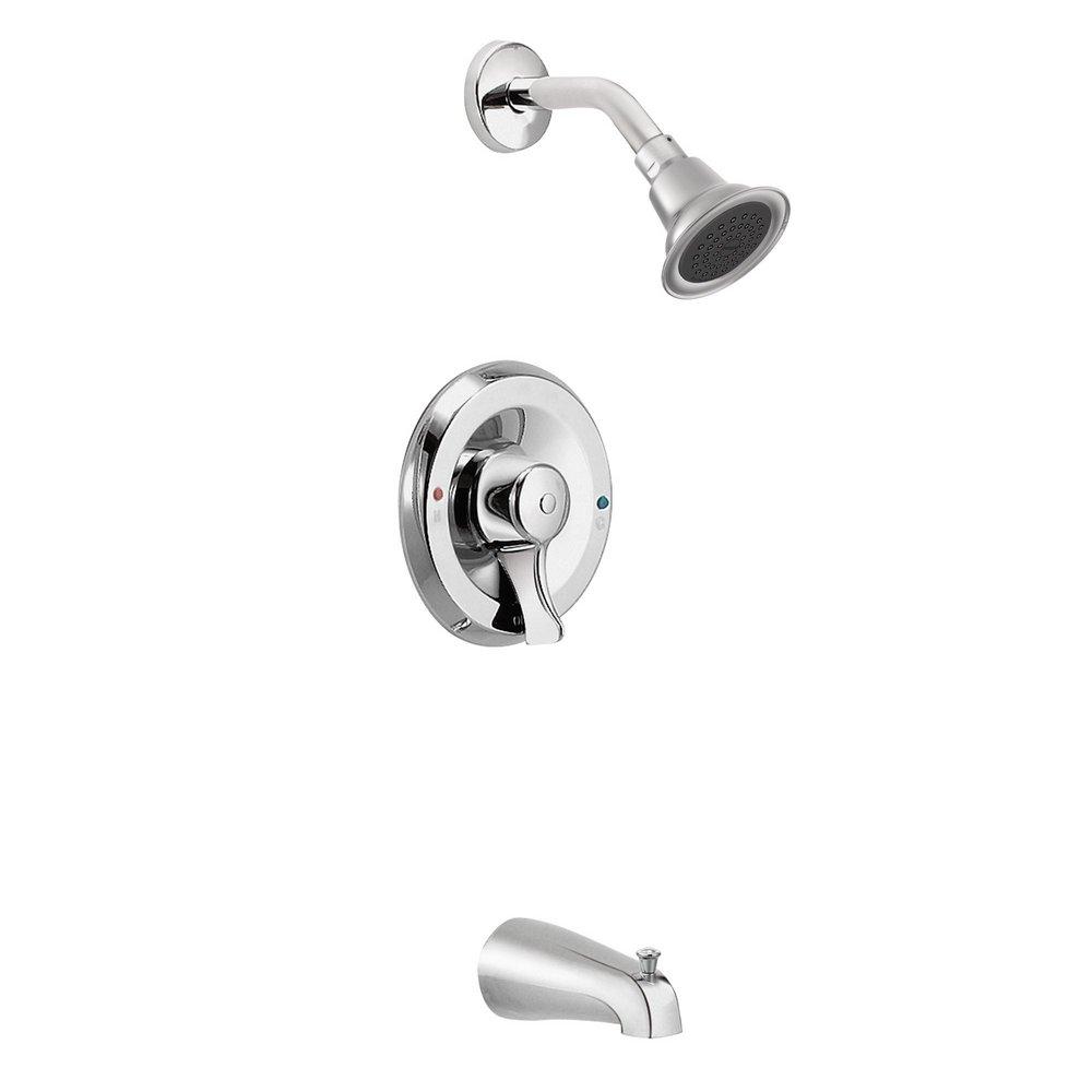 Moen Chrome Pressure Balancing Tub and Shower Faucet with Single Lever Handle 