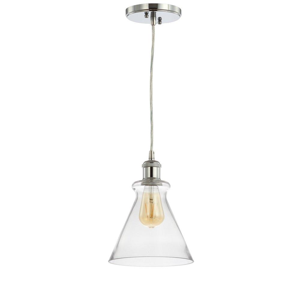 Single Light 8" Wide LED Mini Pendant with a Cone Shaped Shade 