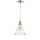 Single Light 8" Wide LED Mini Pendant with a Cone Shaped Shade 