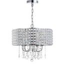 5 Light 17" Wide LED Drum Chandelier with Clear Crystal Shade 