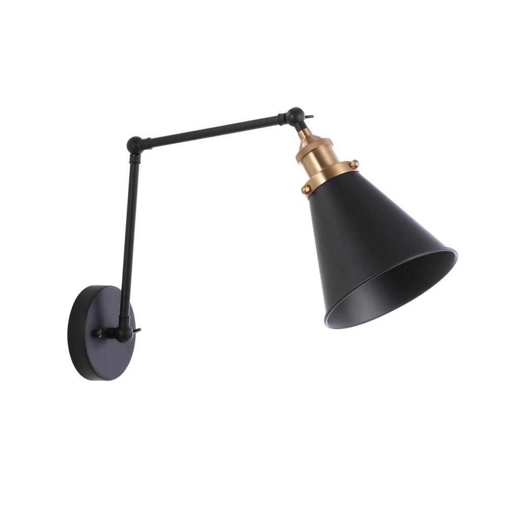 JONATHAN Y Black 40W 1-Light 7 in. Wall Sconce 