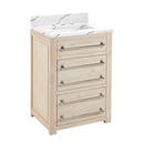 Signature Hardware Whitewash Pine 24 in. Floor Mount Vanity in Whitewash, Hailstone White with Chrome 