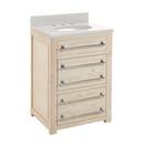 24 in. Floor Mount Vanity in Whitewash, Riverside Grey with Chrome