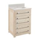 Signature Hardware Whitewash Pine 24 in. Floor Mount Vanity in Whitewash, Riverside Grey with Chrome 