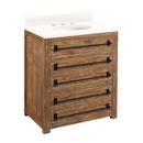 Signature Hardware Whitewash Pine 24 in. Floor Mount Vanity in Whitewash, Riverside Grey with Chrome 