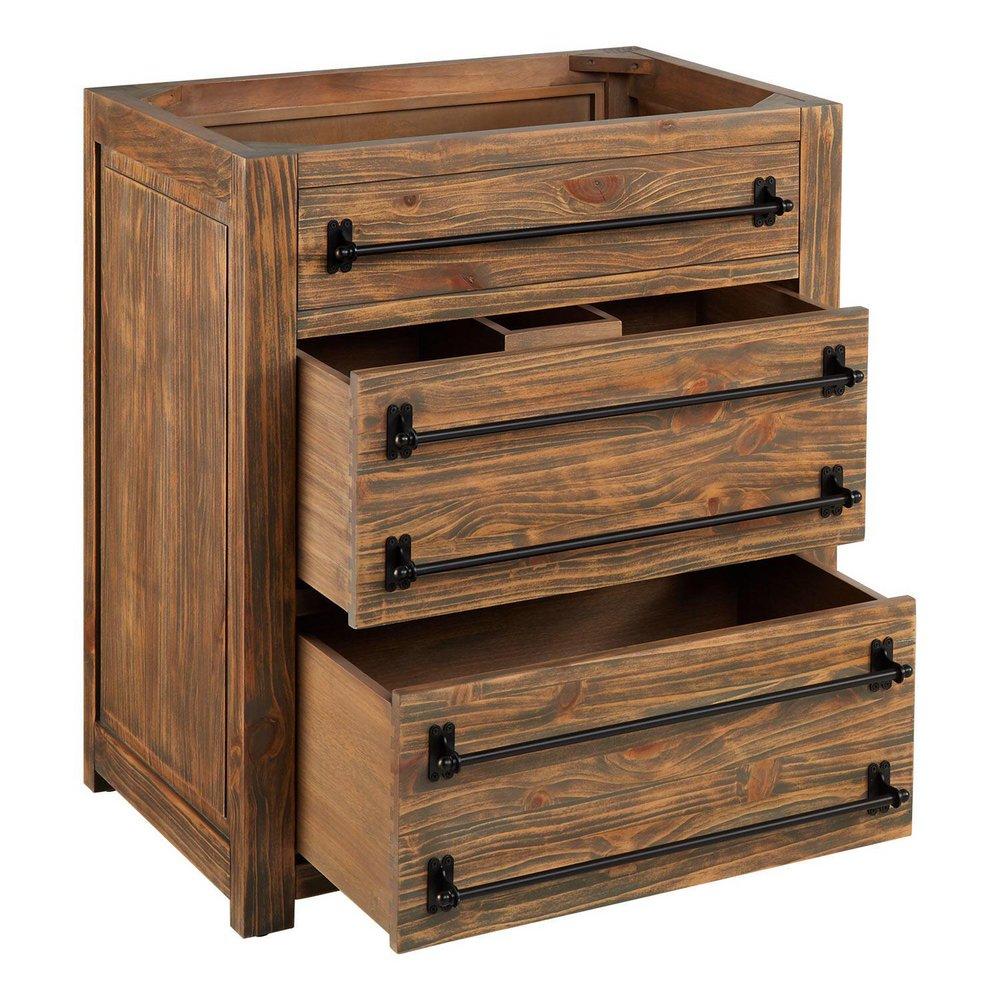 Signature Hardware Whitewash Pine 24 in. Floor Mount Vanity in Whitewash, Riverside Grey with Chrome 