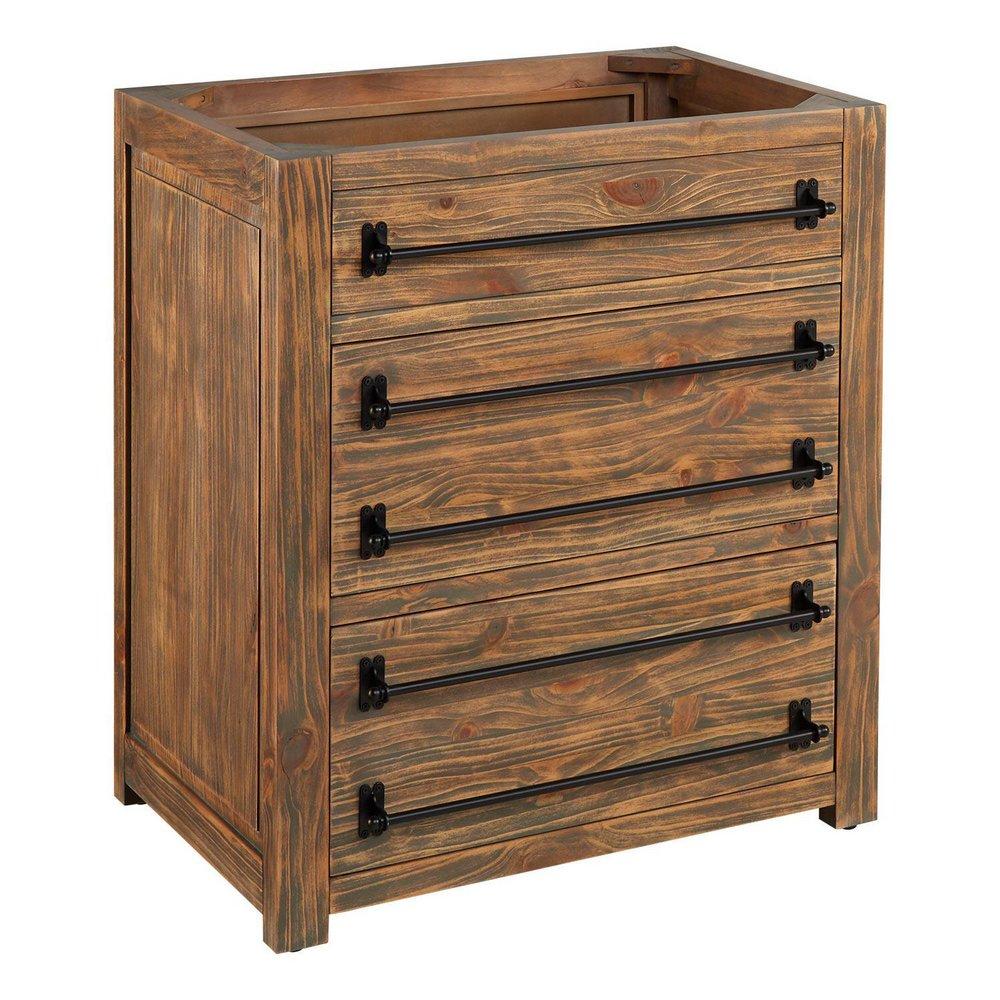 Signature Hardware Whitewash Pine 24 in. Floor Mount Vanity in Whitewash, Riverside Grey with Chrome 