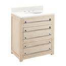 Signature Hardware Whitewash Pine 24 in. Floor Mount Vanity in Whitewash, Feathered White with Chrome 