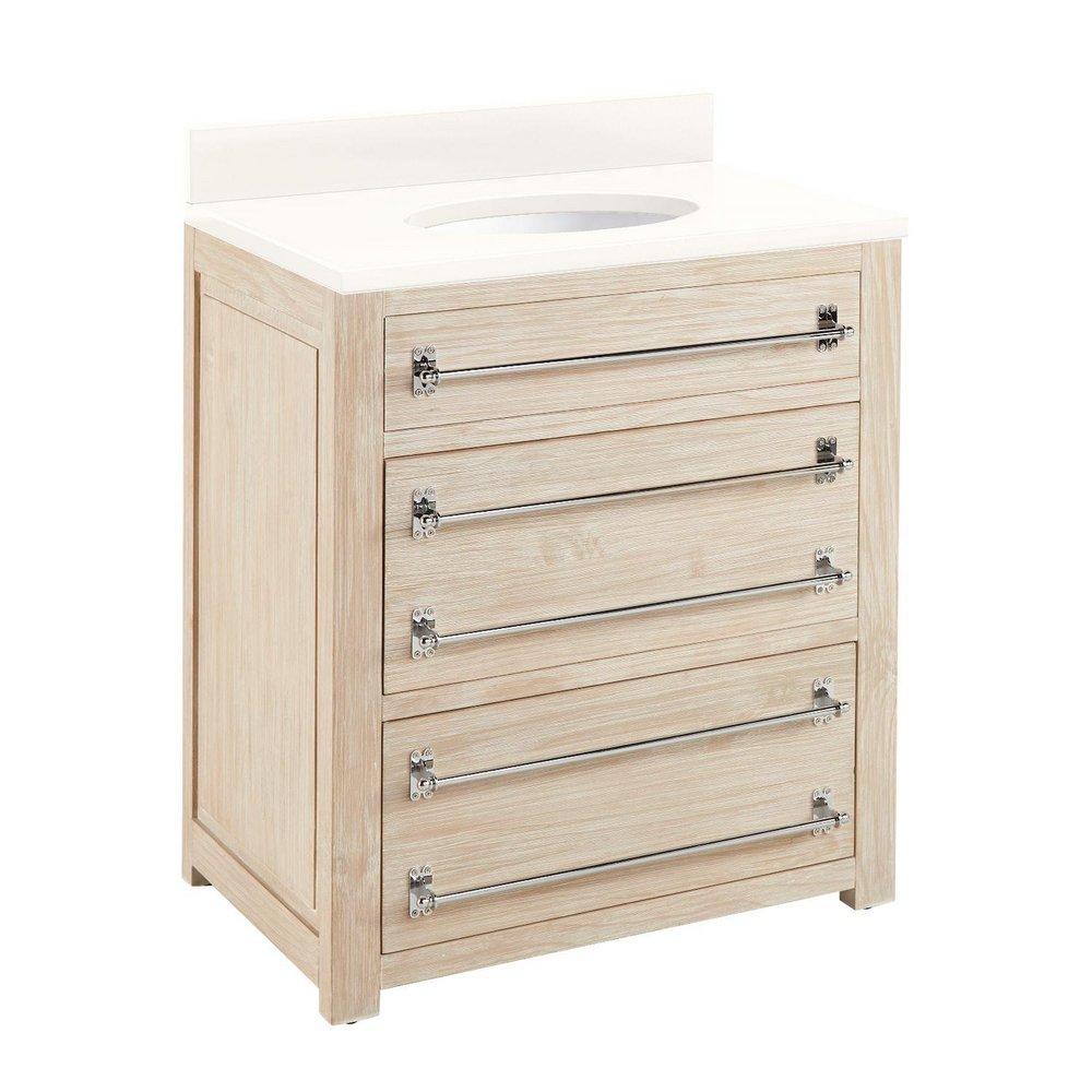 Signature Hardware Whitewash Pine 30 in. Floor Mount Vanity 