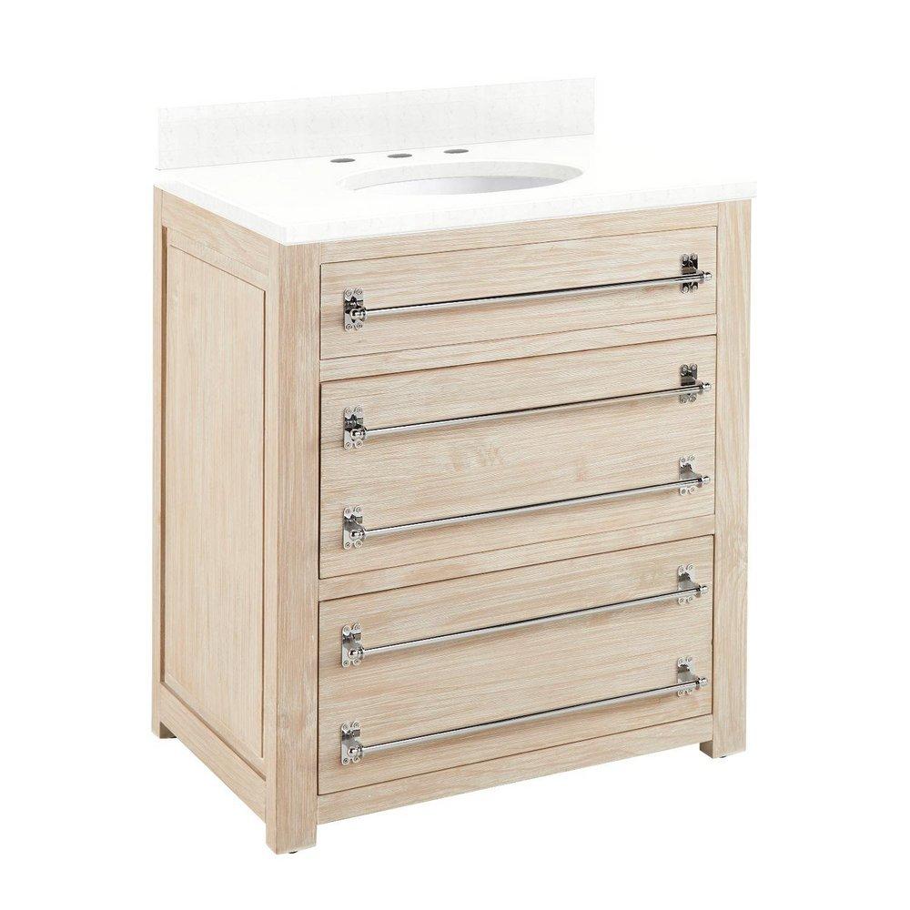 Signature Hardware Whitewash Pine 24 in. Floor Mount Vanity 