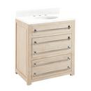 30 in. Floor Mount Vanity in Whitewash, Feathered White with Chrome