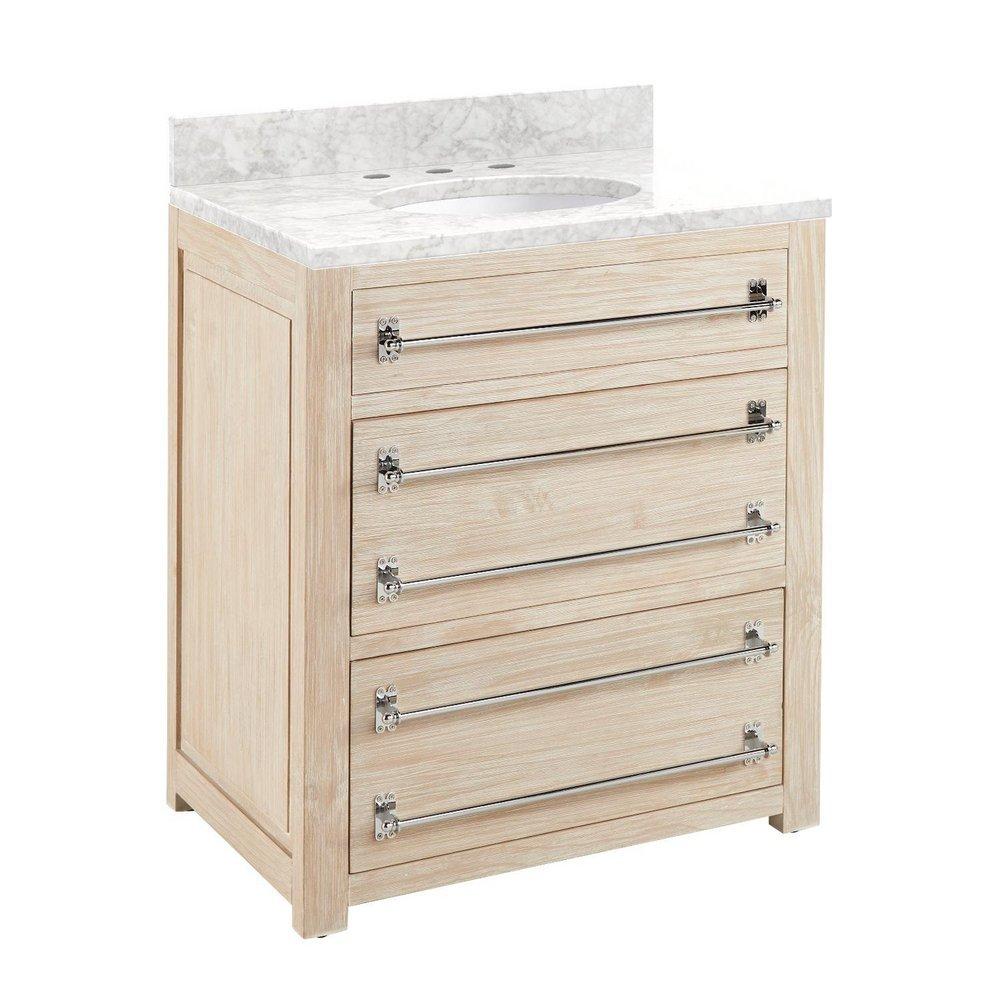 Signature Hardware Whitewash Pine 30 in. Floor Mount Vanity 