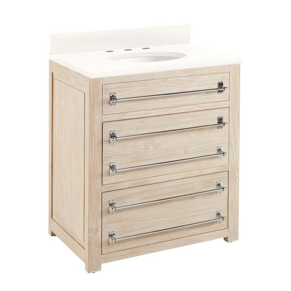 Signature Hardware Whitewash Pine 24 in. Floor Mount Vanity 