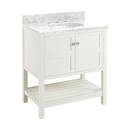 30 in. Floor Mount Vanity in White, Antique Copper with Caribou White