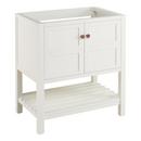 Signature Hardware Soft White 30 in. Floor Mount Vanity in White, Antique Copper with Riverside Grey 