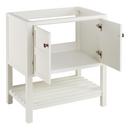 Signature Hardware Soft White 30 in. Floor Mount Vanity in White, Antique Copper with Riverside Grey 