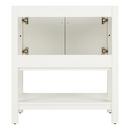 Signature Hardware Soft White 30 in. Floor Mount Vanity in White, Antique Copper with Riverside Grey 