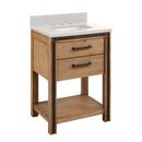 Signature Hardware Rustic Acacia 24 in. Floor Mount Vanity in Rustic Acacia with Riverside Grey 