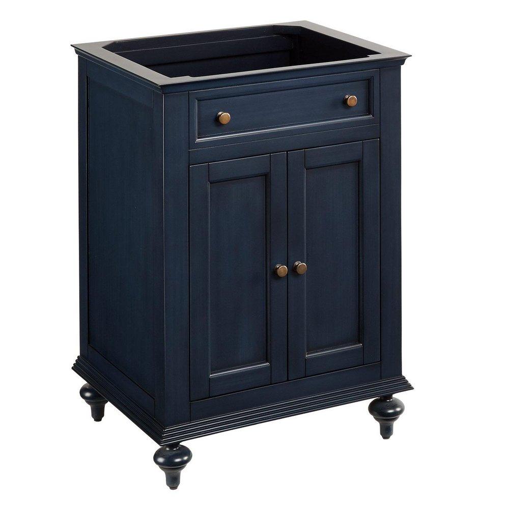 Signature Hardware Rustic Acacia 24 in. Floor Mount Vanity in Rustic Acacia with Riverside Grey 
