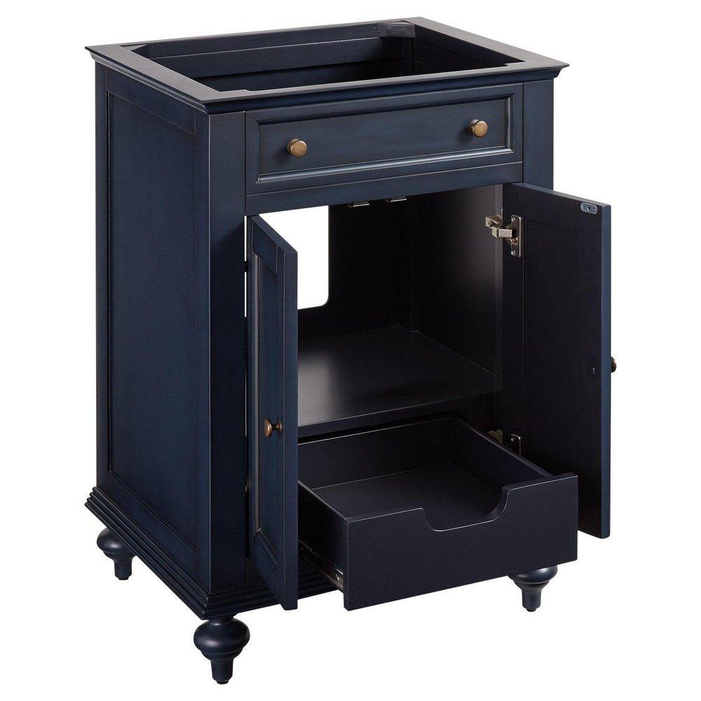 Signature Hardware Rustic Acacia 24 in. Floor Mount Vanity in Rustic Acacia with Riverside Grey 