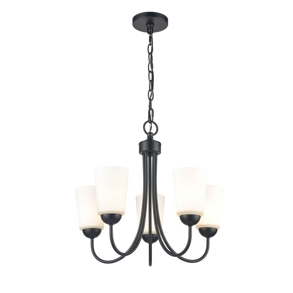 Millennium Lighting Matte Black 100W 5-Light Medium E-26 Chandelier 