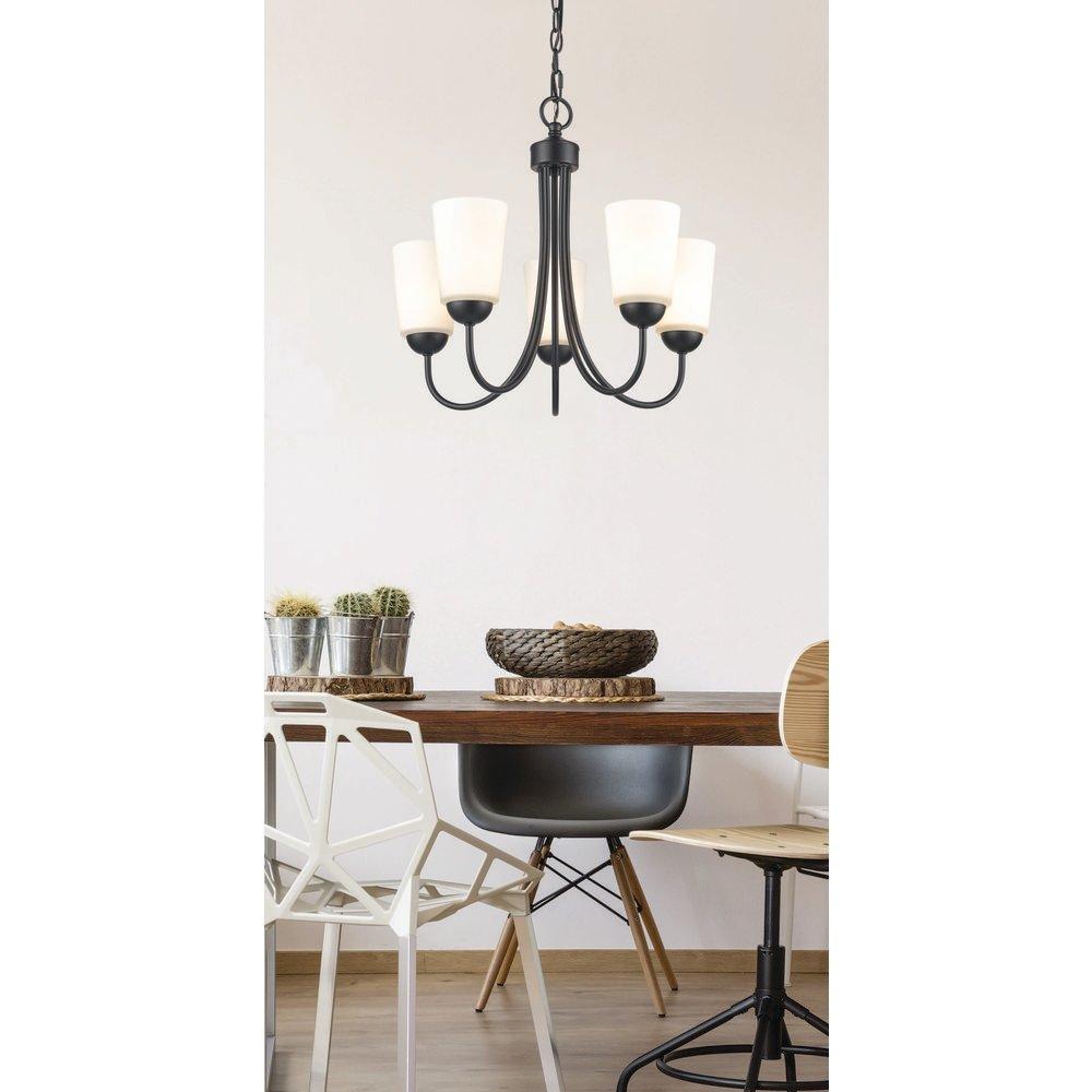 Millennium Lighting Matte Black 100W 5-Light Medium E-26 Chandelier 