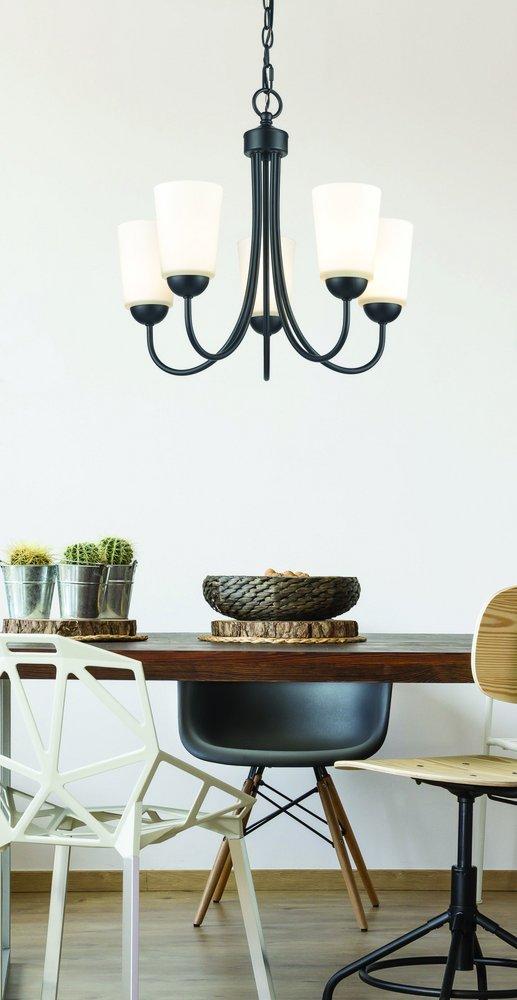 Millennium Lighting Matte Black 5-Light Chandelier Ceiling Light 