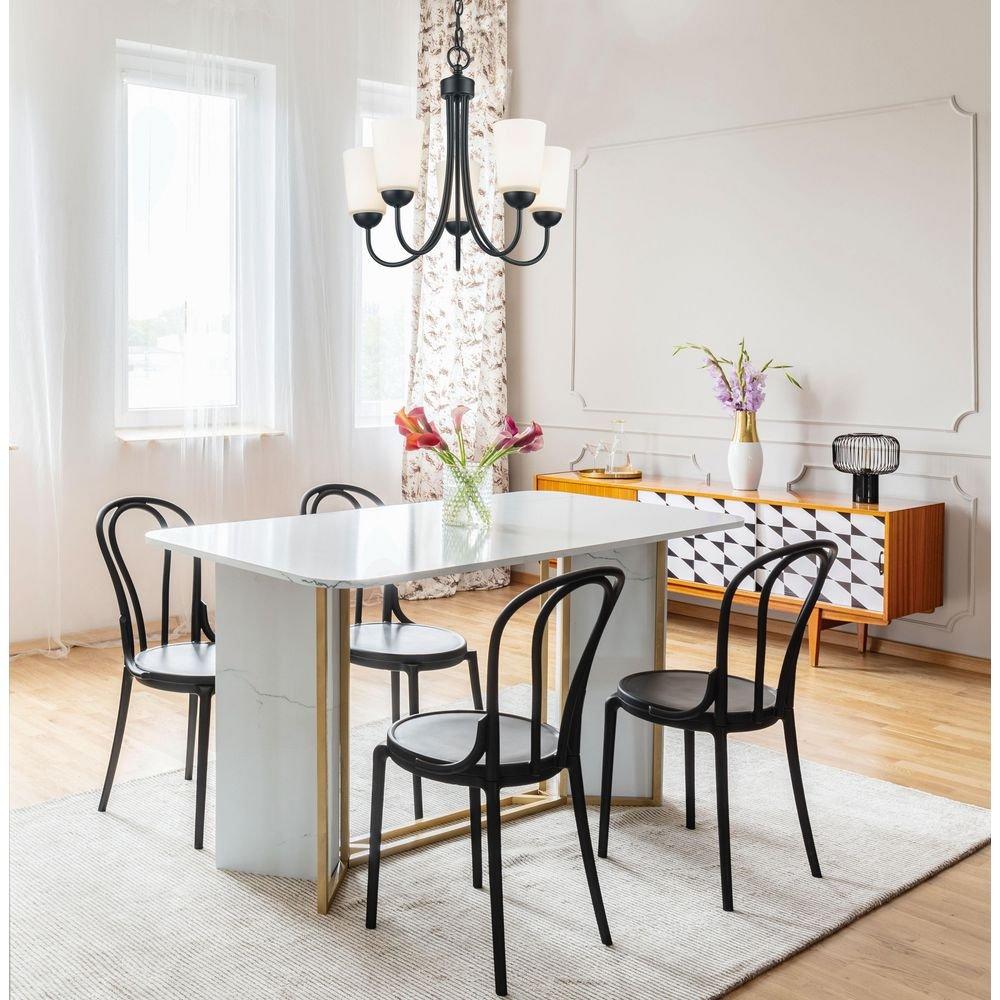 Millennium Lighting Matte Black 100W 5-Light Medium E-26 Chandelier 