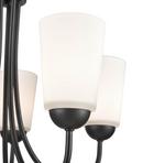 100W 5-Light Medium E-26 Chandelier in Matte Black