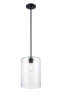 1-Light Mini-Pendant Light in Matte Black