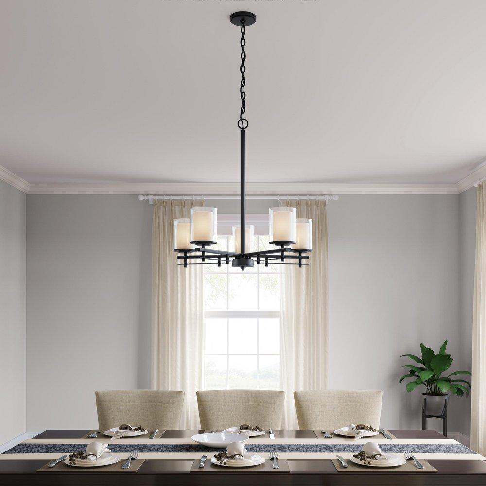 Millennium Lighting Matte Black 5-Light Chandelier Ceiling Light 
