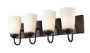 100W 4-Light Medium E-26 Vanity Fixture in Matte Black