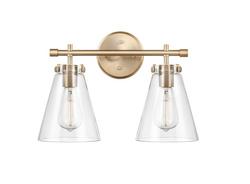 2-Light Vanity Fixture in Modern Gold