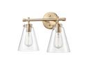 100W 2-Light Medium E-26 Vanity Fixture in Matte Gold