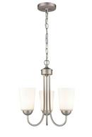 3-Light Chandelier Ceiling Light in Satin Nickel