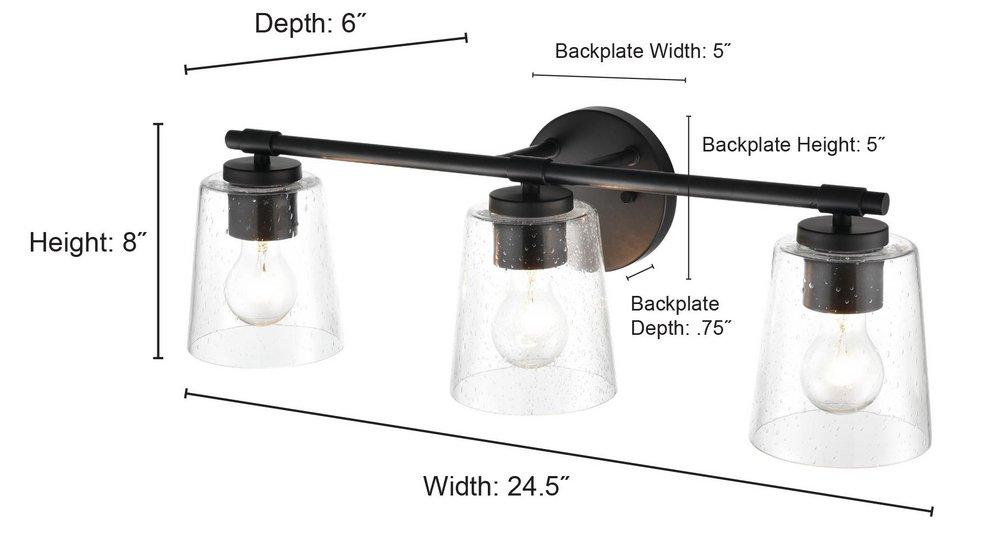 Millennium Lighting Brushed Nickel 3-Light Vanity Fixture 