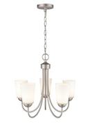 100W 5-Light Medium E-26 Chandelier in Satin Nickel