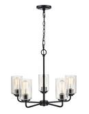 5-Light Chandelier Ceiling Light in Matte Black