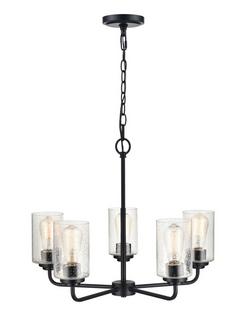5-Light Chandelier Ceiling Light in Matte Black