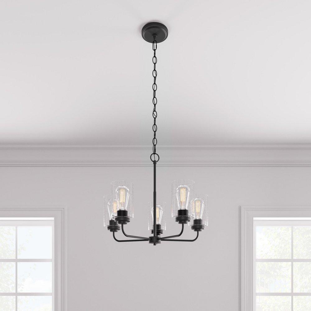 Millennium Lighting Matte Black 5-Light Chandelier Ceiling Light 